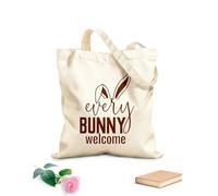 AILOONG Bolsas de lona con impresión digital El conejito de Pascua salta y busca a mi primer bebé Tela de 340g/m² de grosor Se usa como neceser