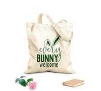 AILOONG Bolsas de lona con impresión digital El conejito de Pascua salta y busca a mi primer bebé Tela de 340g/m² de grosor Se usa como neceser