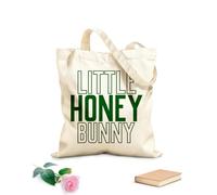 AILOONG Bolsas de lona con impresión digital El conejito de Pascua salta y busca a mi primer bebé Tela de 340g/m² de grosor Se usa como neceser