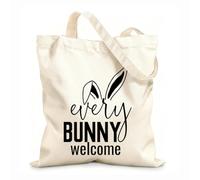 AILOONG Bolsas de lona con impresión digital El conejito de Pascua salta y busca a mi primer bebé Tela de 12 oz de grosor Se usa como neceser 25x30cm Pequeño