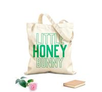 AILOONG Bolsas de lona con impresión digital El conejito de Pascua salta y busca a mi primer bebé Tela de 340g/m² de grosor Se usa como neceser