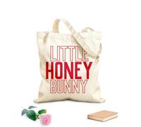 AILOONG Bolsas de lona con impresión digital El conejito de Pascua salta y busca a mi primer bebé Tela de 340g/m² de grosor Se usa como neceser