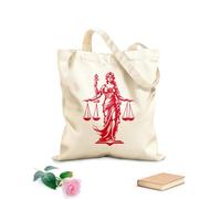 AILOONG Bolsas de lona con impresión digital Esencia de igualdad, icono de la dama de la justicia, gobernante justo, logotipo de la dama de la justicia. Tela de 340g/m² de grosor Se usa como neceser