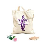 AILOONG Bolsas de lona con impresión digital Fachada más bella, emblemática dama de la justicia, serenidad simbólica, icono de la dama de la justicia. Tela de 340g/m² de grosor Se usa como neceser