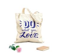 AILOONG Bolsas de lona con impresión digital Haz lo que amas, cita motivacional, póster inspirador, uso Tela de 340g/m² de grosor Se usa como neceser