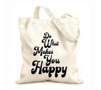 AILOONG Bolsas de lona con impresión digital Haz lo que te haga feliz Tela de 12 oz de grosor Se usa como neceser 35x40cm Grande