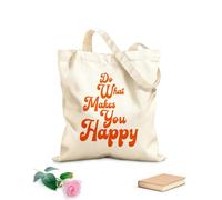 AILOONG Bolsas de lona con impresión digital Haz lo que te haga feliz Tela de 340g/m² de grosor Se usa como neceser