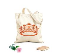 AILOONG Bolsas de lona con impresión digital Ilustración de silueta de corona de princesa de cuento de hadas Tela de 340g/m² de grosor Se usa como neceser