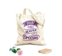 AILOONG Bolsas de lona con impresión digital La duda es más pesada que los sueños Tela de 340g/m² de grosor Se usa como neceser