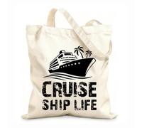 AILOONG Bolsas de lona con impresión digital La vida en un crucero Tela de 12 oz de grosor Se usa como neceser 31x36cm Mediano