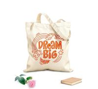 AILOONG Bolsas de lona con impresión digital Letras a mano Sueña en grande Tela de 340g/m² de grosor Se usa como neceser