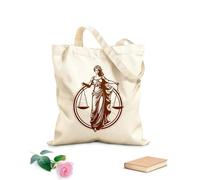 AILOONG Bolsas de lona con impresión digital Logotipo de la dama de la justicia, equidad ética, gracia judicial, dama de la justicia Tela de 340g/m² de grosor Se usa como neceser