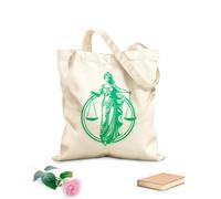 AILOONG Bolsas de lona con impresión digital Logotipo de la dama de la justicia, equidad ética, gracia judicial, dama de la justicia Tela de 340g/m² de grosor Se usa como neceser