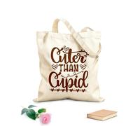 AILOONG Bolsas de lona con impresión digital Más lindo que el corazón de Cupido, San Valentín, el amor es mío, vacaciones. Tela de 340g/m² de grosor Se usa como neceser