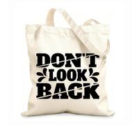 AILOONG Bolsas de lona con impresión digital No mires atrás Tela de 12 oz de grosor Se usa como neceser 31x36cm Mediano