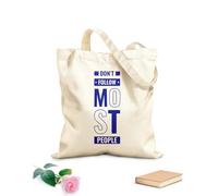 AILOONG Bolsas de lona con impresión digital No sigas a la mayoría de la gente, tipografía motivacional e inspiradora moderna. Tela de 340g/m² de grosor Se usa como neceser