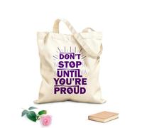 AILOONG Bolsas de lona con impresión digital No te detengas cuando estés a tiempo, diseño motivacional, letras dibujadas a mano, frase, caligrafía Tela de 340g/m² de grosor Se usa como neceser