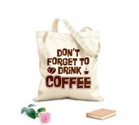 AILOONG Bolsas de lona con impresión digital No te olvides de tomar café Tela de 340g/m² de grosor Se usa como neceser