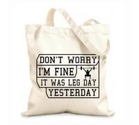 AILOONG Bolsas de lona con impresión digital No te preocupes, estoy bien. Ayer fue día de piernas, listo para imprimir. Tela de 12 oz de grosor Se usa como neceser 25x30cm Pequeño