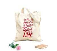 AILOONG Bolsas de lona con impresión digital No tengas miedo de fracasar, no tengas miedo de intentarlo, motivación, tipografía, cita, diseño Tela de 340g/m² de grosor Se usa como neceser