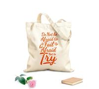 AILOONG Bolsas de lona con impresión digital No tengas miedo de fracasar, no tengas miedo de intentarlo, motivación, tipografía, cita, diseño Tela de 340g/m² de grosor Se usa como neceser