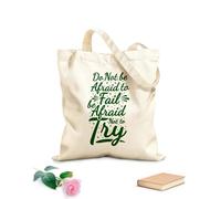 AILOONG Bolsas de lona con impresión digital No tengas miedo de fracasar, no tengas miedo de intentarlo, motivación, tipografía, cita, diseño Tela de 340g/m² de grosor Se usa como neceser