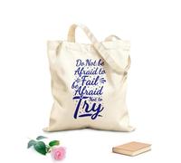 AILOONG Bolsas de lona con impresión digital No tengas miedo de fracasar, no tengas miedo de intentarlo, motivación, tipografía, cita, diseño Tela de 340g/m² de grosor Se usa como neceser