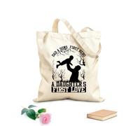 AILOONG Bolsas de lona con impresión digital Papá, el primer héroe de un hijo, el primer amor de una hija. Tela de 12 oz de grosor Se usa como neceser 25x30cm Pequeño