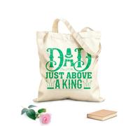 AILOONG Bolsas de lona con impresión digital Papá tiene un título justo encima de un rey. Se puede usar arte tipográfico del Día del Padre. Tela de 340g/m² de grosor Se usa como neceser