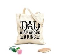 AILOONG Bolsas de lona con impresión digital Papá tiene un título justo encima de un rey. Se puede usar arte tipográfico del Día del Padre. Tela de 12 oz de grosor Se usa como neceser 31x36cm Mediano