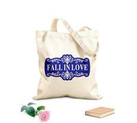 AILOONG Bolsas de lona con impresión digital Placa con el nombre Enamórate Tela de 340g/m² de grosor Se usa como neceser
