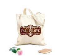 AILOONG Bolsas de lona con impresión digital Placa con el nombre Enamórate Tela de 340g/m² de grosor Se usa como neceser