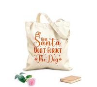 AILOONG Bolsas de lona con impresión digital Querido Santa, no te olvides del perro. Tela de 340g/m² de grosor Se usa como neceser