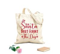 AILOONG Bolsas de lona con impresión digital Querido Santa, no te olvides del perro. Tela de 340g/m² de grosor Se usa como neceser