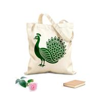 AILOONG Bolsas de lona con impresión digital siluetas elegantes y de pavo real Tela de 340g/m² de grosor Se usa como neceser