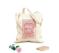AILOONG Bolsas de lona con impresión digital Sueña sin miedo y ama sin límites, citas de corazón para adultos, diseño para aliviar la ansiedad. Tela de 340g/m² de grosor Se usa como neceser