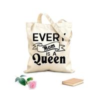 AILOONG Bolsas de lona con impresión digital Tela de 12 oz de grosor Cada mamá es una reina día de la madre Se usa como neceser 25x30cm Pequeño