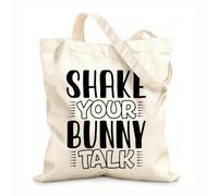 AILOONG Bolsas de lona con impresión digital Tela de 12 oz de grosor Conejito de Pascua, salto, ladrón, caza, mi primer bebé Se usa como neceser 31x36cm Mediano