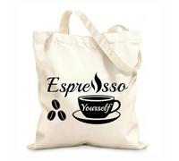 AILOONG Bolsas de lona con impresión digital Tela de 12 oz de grosor Espresso tú mismo café tipografía espresso Se usa como neceser 31x36cm Mediano