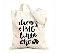 AILOONG Bolsas de lona con impresión digital Tela de 12 oz de grosor Saludos para el nuevo bebé de Dreams Big Little Rainbow Nursery Se usa como neceser 25x30cm Pequeño