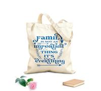 AILOONG Bolsas de lona con impresión digital Tela de 340g/m² de grosor Diseño de impresión tipográfica con cita de amor familiar. La familia no es algo importante, es todo. Se usa como neceser