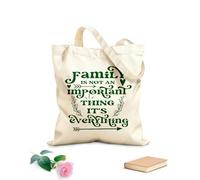 AILOONG Bolsas de lona con impresión digital Tela de 340g/m² de grosor Diseño de impresión tipográfica con cita de amor familiar. La familia no es algo importante, es todo. Se usa como neceser