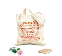 AILOONG Bolsas de lona con impresión digital Tela de 340g/m² de grosor Diseño de impresión tipográfica con cita de amor familiar. La familia no es algo importante, es todo. Se usa como neceser