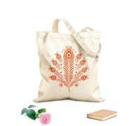 AILOONG Bolsas de lona con impresión digital Tela de 340g/m² de grosor elegante silueta de pluma de pavo real Se usa como neceser