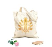 AILOONG Bolsas de lona con impresión digital Tela de 340g/m² de grosor elegante silueta de pluma de pavo real Se usa como neceser