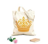 AILOONG Bolsas de lona con impresión digital Tela de 340g/m² de grosor Elegantes siluetas de coronas que simbolizan poder y autoridad en y Se usa como neceser