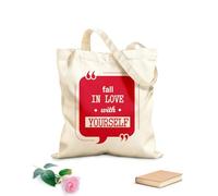 AILOONG Bolsas de lona con impresión digital Tela de 340g/m² de grosor Enamórate de ti mismo cita motivacional Se usa como neceser