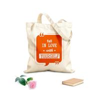 AILOONG Bolsas de lona con impresión digital Tela de 340g/m² de grosor Enamórate de ti mismo cita motivacional Se usa como neceser