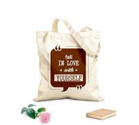 AILOONG Bolsas de lona con impresión digital Tela de 340g/m² de grosor Enamórate de ti mismo cita motivacional Se usa como neceser