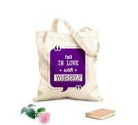 AILOONG Bolsas de lona con impresión digital Tela de 340g/m² de grosor Enamórate de ti mismo cita motivacional Se usa como neceser